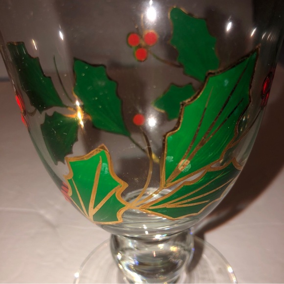 Lenox Holiday Hand Painted (No Plaid Ribbon) All Purpose Wine Glass - Picture 2 of 6